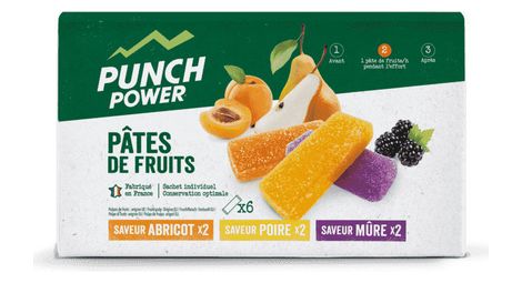 Punch power pâtes de fruits energétiques - lot de 12 x 6 - saveur multifruits