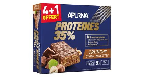 Apurna crunchy protein bar chocolate-nuts 5x25g