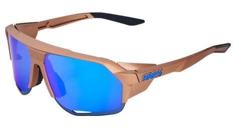 100% occhiali - norvik matte copper chrome multilayer blue mirror lenses