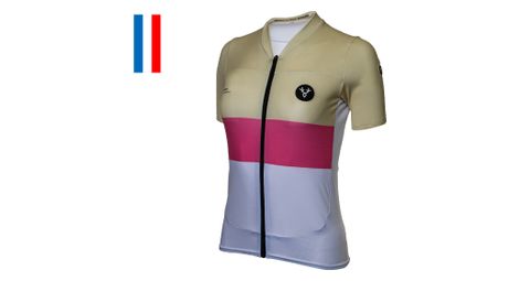 damen kurzarmtrikot lebram pas de peyrol beige rosa