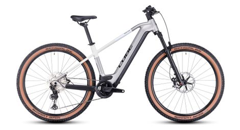 Cube reaction hybrid slt 750 electric hardtail mtb shimano xt 12s 750 wh 29'' silver cream white 2023