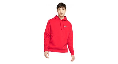 Sweat à capuche nike sportswear club fleece rouge / blanc