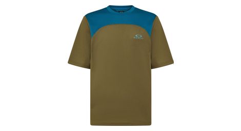 Maillot manches courtes oakley free ride vert/bleu