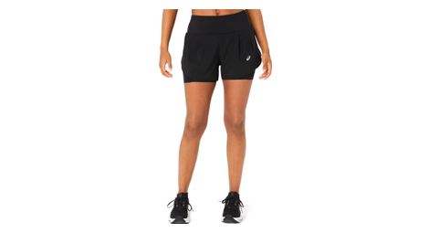 Asics road pantalones cortos 2 en 1 para mujer 3,5 en negro