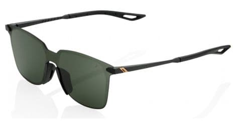 100% legere square mat zwart / lens groen grijs zonnebril