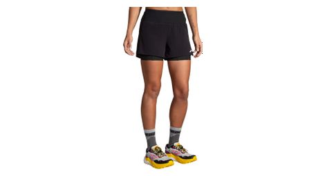 Pantalón corto 2 en 1 brooks high point 2.0 3inch para mujer negro