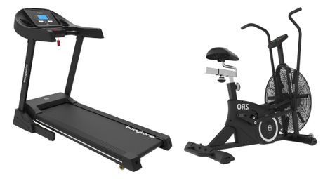 Hiit power combo: tapis de course dt16+ + air bike zrobv1 | entraînez-vous au plus haut niveau