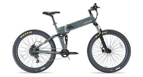 Vtt electrique pliant tout-suspendu legend etna 27.5  10.4ah (504wh) 11v gris titanium