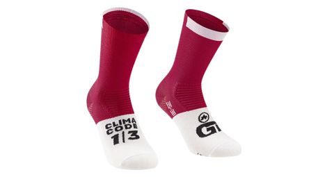 Paire de chaussettes assos gt c2 rouge blanc