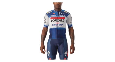 Maglia castelli aero race 6.1 soudal quick step 2023 a manica corta blu/bianco m