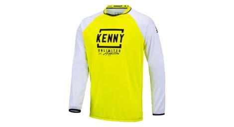 Maillot manches longues kenny defiant blanc / jaune fluo