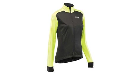 Northwave reload sp women's waterproof jacket black yellow fluo