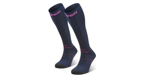 Bv sport chaussette trek compression evo blau / pink