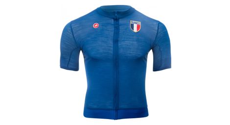 Maillot manches courtes castelli france 2 0 bleu