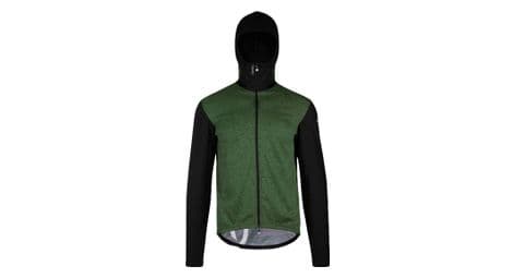 Chaqueta con capucha assos trail spring fall negro / verde