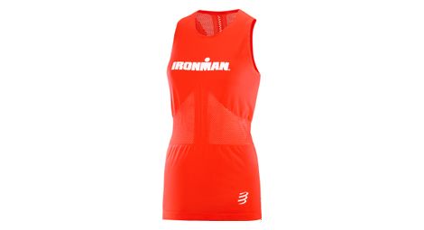 Camisetasinmangas compressport ironman mujer rojo