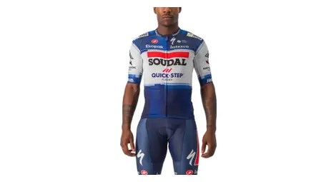 Castelli climber's 3.1 soudal quick step 2023 short sleeve jersey blue/white