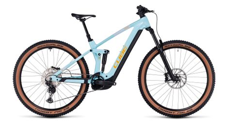 Cube stereo hybrid 140 hpc race 750 electric volledig geveerde mtb shimano deore xt 12s 750 wh 29'' dazzle blue 2024