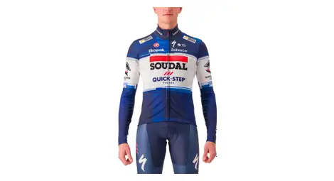 Maillot manches longues castelli thermal soudal quick step 2023 bleu blanc
