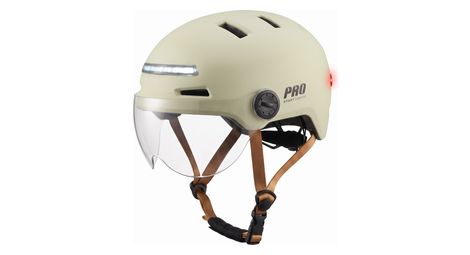 Casque de vélo Clearview visières et éclairage NTA 8776 beige