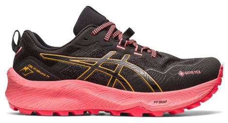 Chaussures de trail running asics gel trabuco 11 gtx noir rose femme