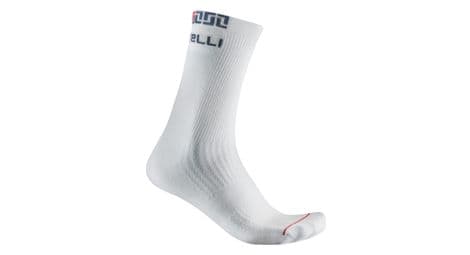 Chaussettes unisexe castelli bandito merino 18 blanc