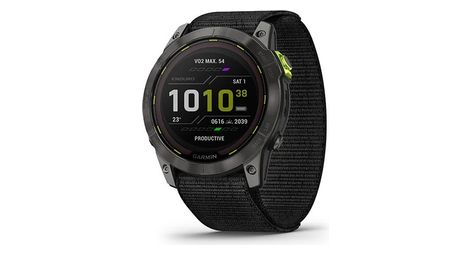 Garmin enduro 2 titane carbon gray dlc gps horloge met zwarte ultrafit nylon band