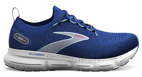 Chaussures Running Brooks Glycerin StealthFit 20 Bleu Blanc Homme