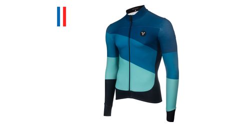Maillot manches longues lebram roselend vert   bleu coupe ajustee