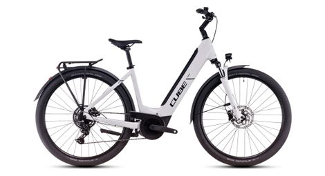 Cube touring hybrid one 625 easy entry bicicletta ibrida elettrica shimano cues 9s 625 wh 700 mm cotone bianco grigio 2025