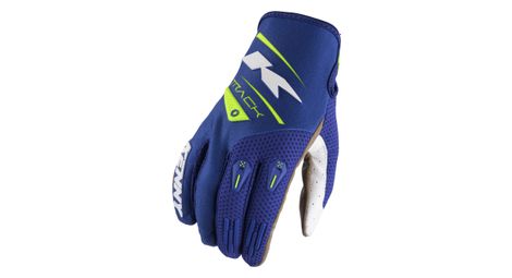 Gants longs kenny track bleu marine jaune fluo