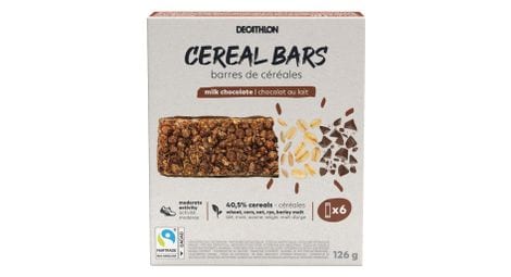 Decathlon nutrition barritas de cereales de chocolate con leche 6x21g