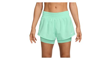 Pantaloncini nike one 3in green 2-in-1 da donna
