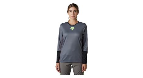 Maillot de manga larga para mujer fox defend  race gris s