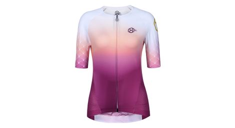 Maillot a velo au manches courtes pour femmes rose 8andcounting