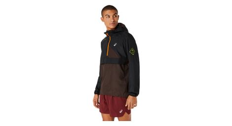 Veste coupe vent asics fujitrail anorak rouge homme