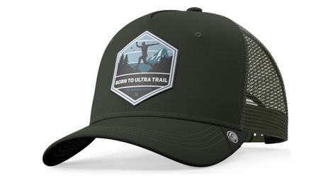 Casquette trucker pour hommes et femmes the indian face born to ultratrail vert