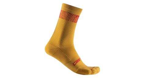 Chaussettes unisexe castelli unlimited 18 jaune rouge