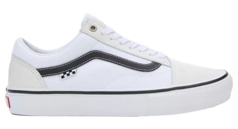 Chaussures vans skate old skool cuir blanc blanc