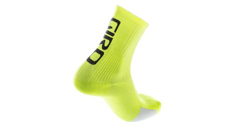 Paire de chaussettes giro hrc team jaune fluo / noir