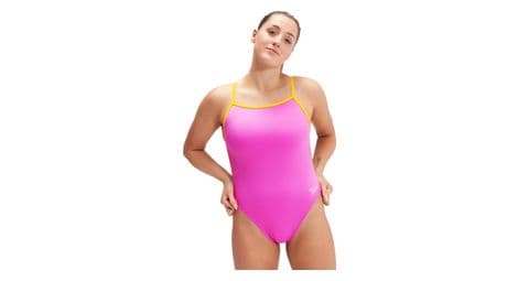 Speedo dames 1-delig zwempak eco + solid vback pink/mango