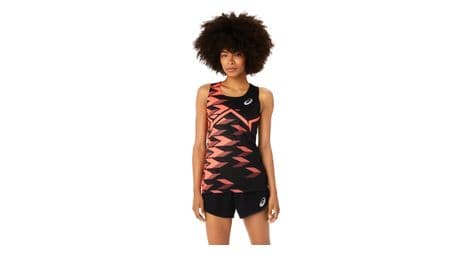 Asics damen light run graphic tank top schwarz rot xs