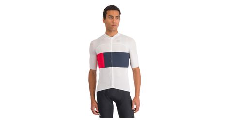 Maillot de manga corta sportful snap blanco/azul/rojo