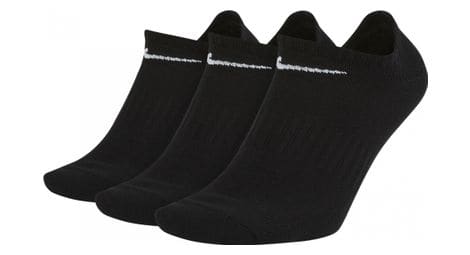 Nike everyday lichtgewicht no-show sokken (x3) zwart unisex
