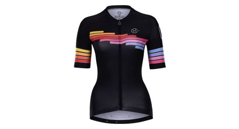 Maillot de cyclisme, manches courtes pour femmes noir 8andcounting