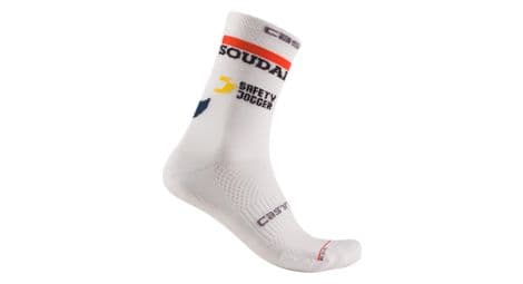 Castelli rosso corsa pro 15 soudal quick step 2023 wit/blauwe sokken