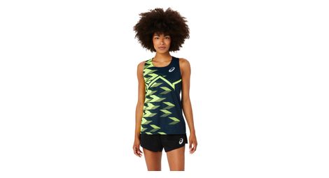 Asics light run graphic blau gelb damen tanktop