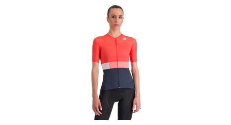 Maillot de manga corta sportful snap mujer coral/azul l