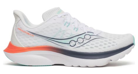 Saucony Kinvara 16 Laufschuhe für Damen, Weiß/Blau/Orange