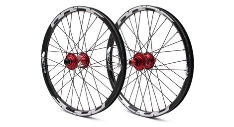 Paire de Roues Alu Pride Control Pro Disque 36h Rouge